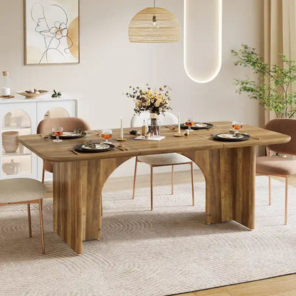 63-in Large Dining Table for 4-6 People, Modern Rectangle Kitchen Table