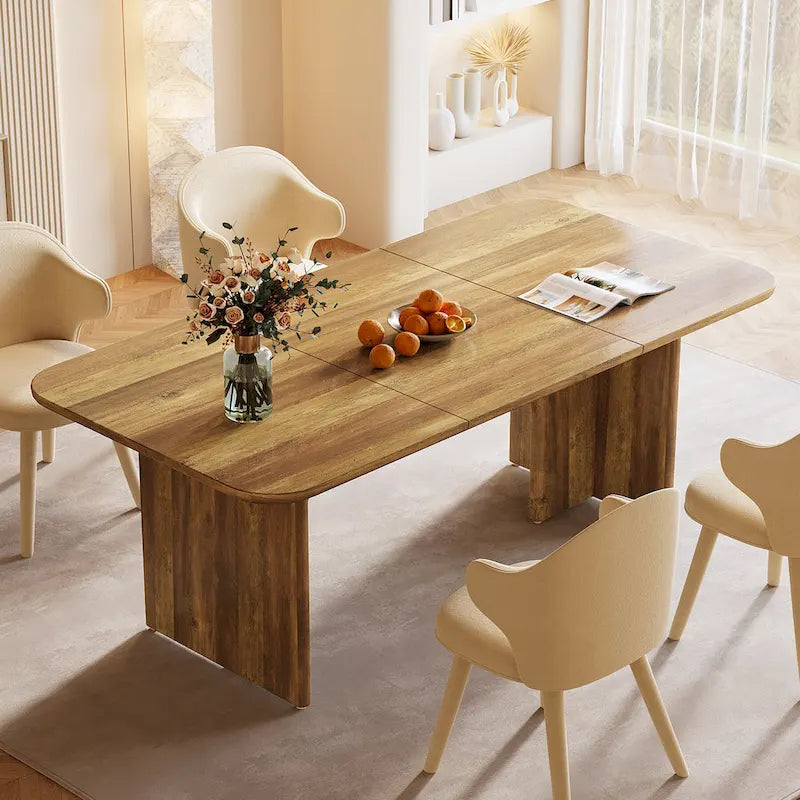 63-in Large Dining Table for 4-6 People, Modern Rectangle Kitchen Table