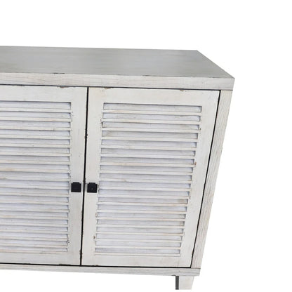 Wooden Cabinet Sideboard Buffet Accent Cabinet 4 Shutter Door