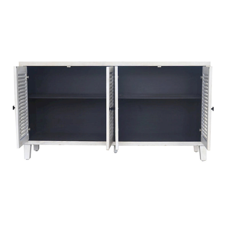 Wooden Cabinet Sideboard Buffet Accent Cabinet 4 Shutter Door