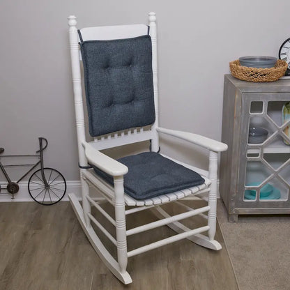 Reversible Chenille Rocking Chair Cushion Set