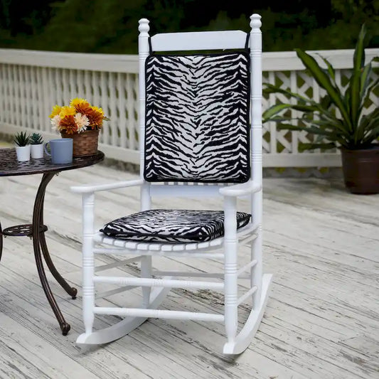 Reversible Chenille Rocking Chair Cushion Set
