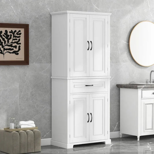 Bathroom Storage Cabinet with Doors and Drawer,Multiple Storage Space,Adjustable Shelf