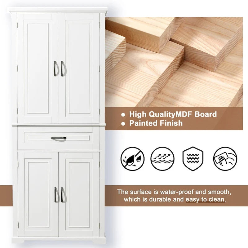 Bathroom Storage Cabinet with Doors and Drawer,Multiple Storage Space,Adjustable Shelf