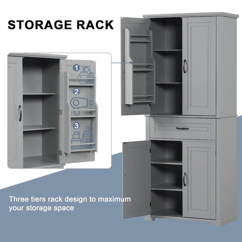 Bathroom Storage Cabinet with Doors and Drawer,Multiple Storage Space,Adjustable Shelf