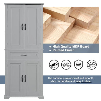 Bathroom Storage Cabinet with Doors and Drawer,Multiple Storage Space,Adjustable Shelf