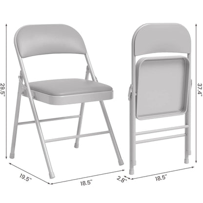 4pcs Folding Chairs With Padded Cushion and Back, Hold Up to 350 Pounds