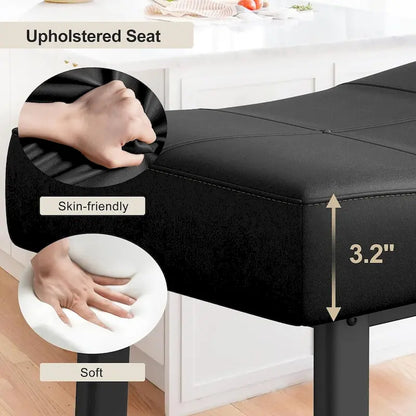 24-Inch Bar Stools, Ergonomic Saddle Seat, 2pcs