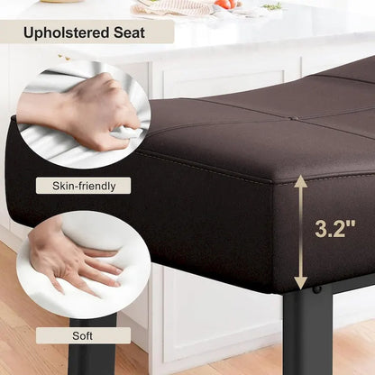 24-Inch Bar Stools, Ergonomic Saddle Seat, 2pcs