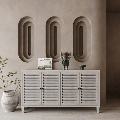 4 Door Wooden Cabinet Sideboard for Living Room