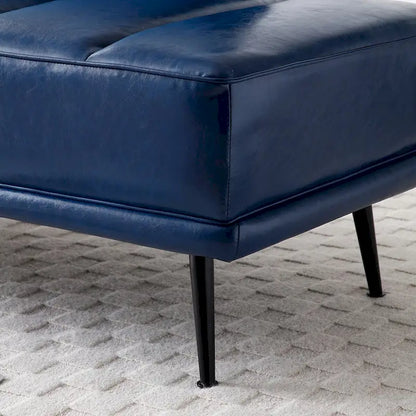 56.3Width End of Bed Bench,Faux Leather Upholstered With side table,360-degree Swivel tray couch,Entryway Ottoman,Metal Legs