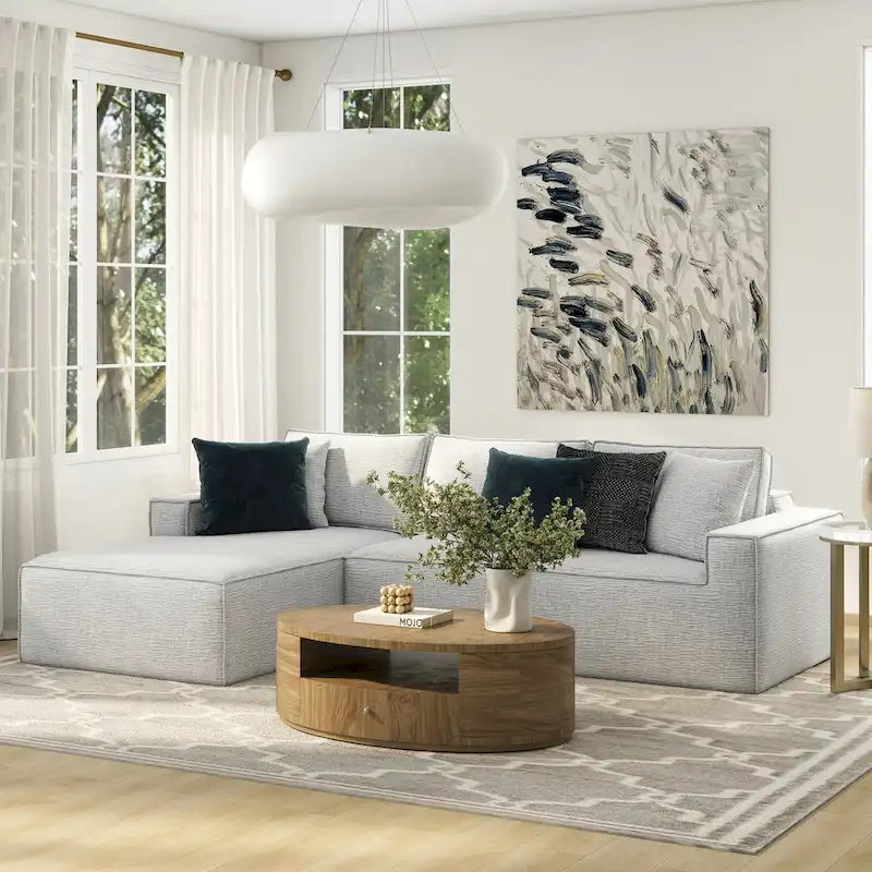 Brenley 110.5 Sofa-in-a-Box Chenille Upholstered Frameless 2-Piece Sectional Sofa