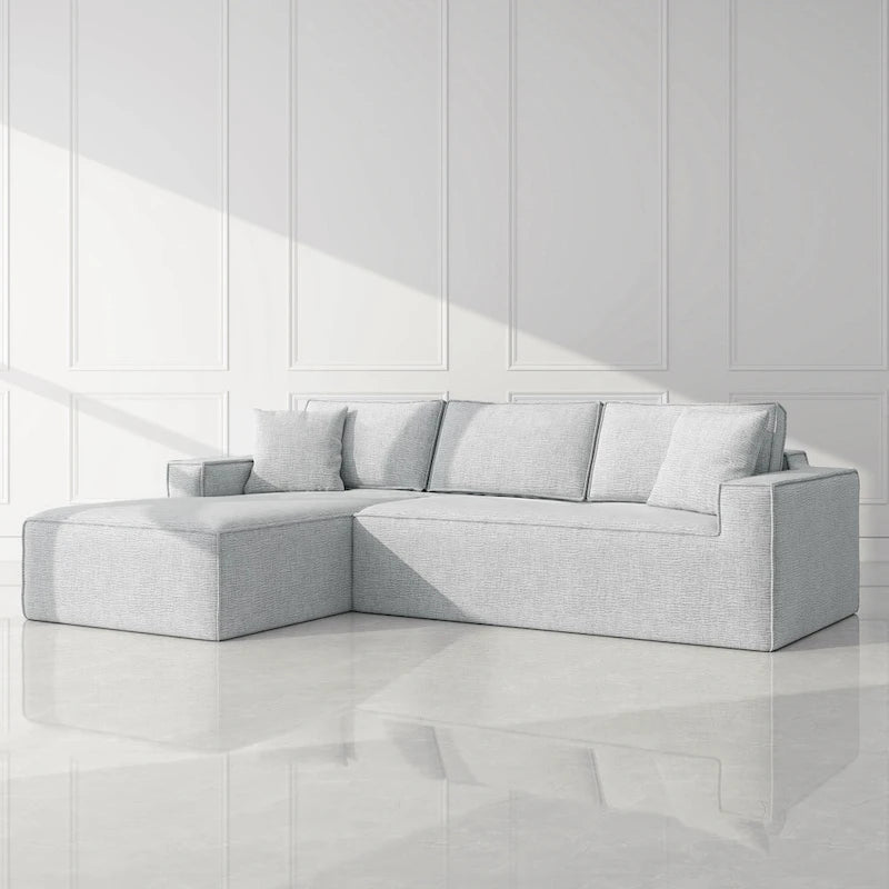 Brenley 110.5 Sofa-in-a-Box Chenille Upholstered Frameless 2-Piece Sectional Sofa