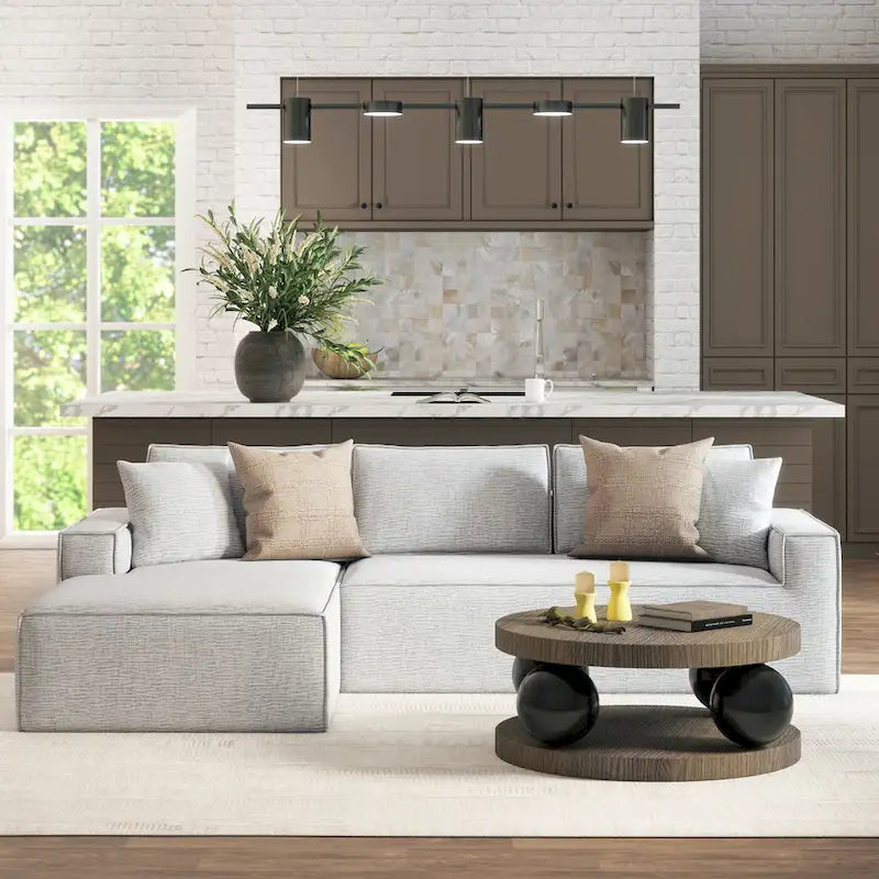 Brenley 110.5 Sofa-in-a-Box Chenille Upholstered Frameless 2-Piece Sectional Sofa