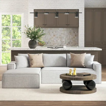 Brenley 110.5 Sofa-in-a-Box Chenille Upholstered Frameless 2-Piece Sectional Sofa