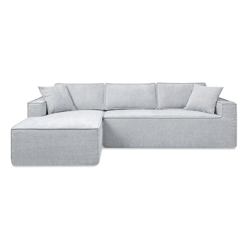 Brenley 110.5 Sofa-in-a-Box Chenille Upholstered Frameless 2-Piece Sectional Sofa