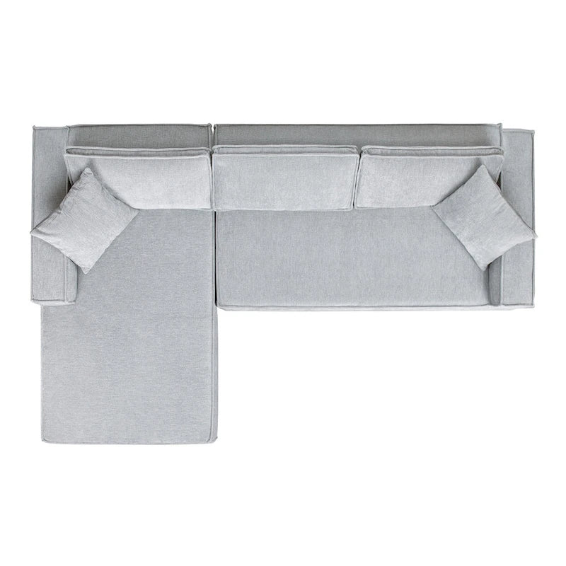 Brenley 110.5 Sofa-in-a-Box Chenille Upholstered Frameless 2-Piece Sectional Sofa