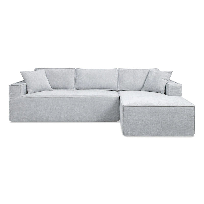 Brenley 110.5 Sofa-in-a-Box Chenille Upholstered Frameless 2-Piece Sectional Sofa