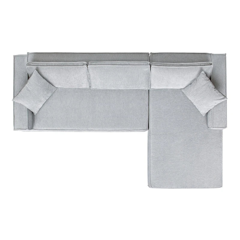 Brenley 110.5 Sofa-in-a-Box Chenille Upholstered Frameless 2-Piece Sectional Sofa