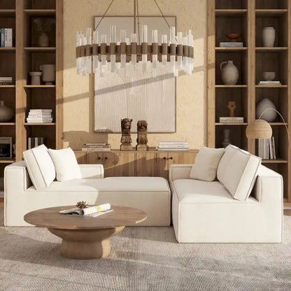 Brenley 110.5 Sofa-in-a-Box Chenille Upholstered Frameless 2-Piece Sectional Sofa