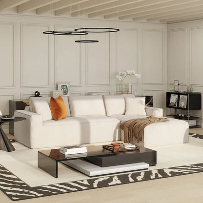 Brenley 110.5 Sofa-in-a-Box Chenille Upholstered Frameless 2-Piece Sectional Sofa