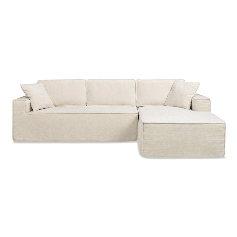 Brenley 110.5 Sofa-in-a-Box Chenille Upholstered Frameless 2-Piece Sectional Sofa