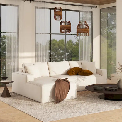 Brenley 110.5 Sofa-in-a-Box Chenille Upholstered Frameless 2-Piece Sectional Sofa