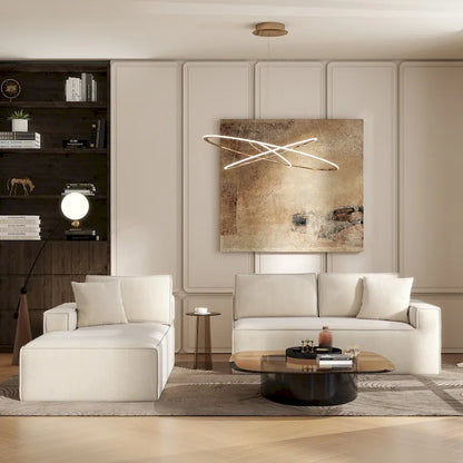 Brenley 110.5 Sofa-in-a-Box Chenille Upholstered Frameless 2-Piece Sectional Sofa