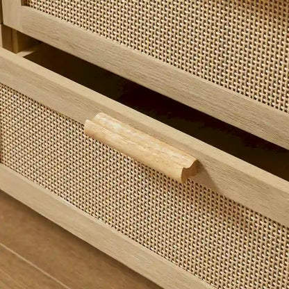 Bedroom Dresser with Rattan Fronts