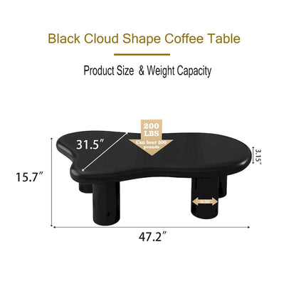 Wood Cloud Shaped Coffee Table for Living Room