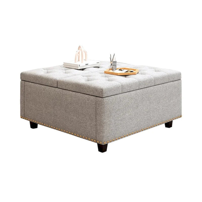 Square Storage Bench with Two Storage Doors