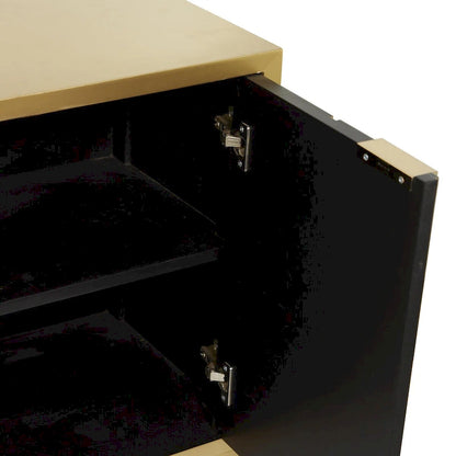 Wooden Room Cabinet with Mirrored Front - Gold or Black - Roche River Decor